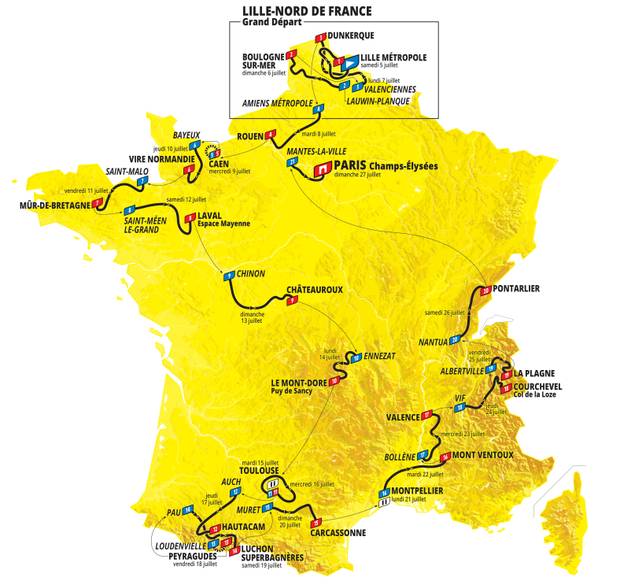 Tour de France 2025: Etappen und Streckenprofile
