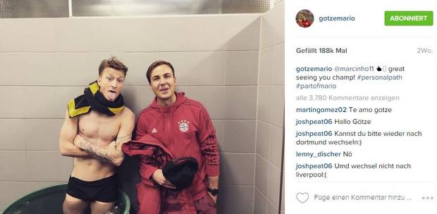 Mario Götze bei Instagram