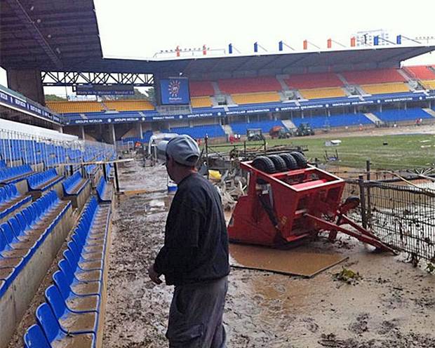 Unwetter verwüstet Montpelliers Stadion