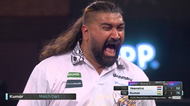 Indiens Held bei Darts-Premiere dabei