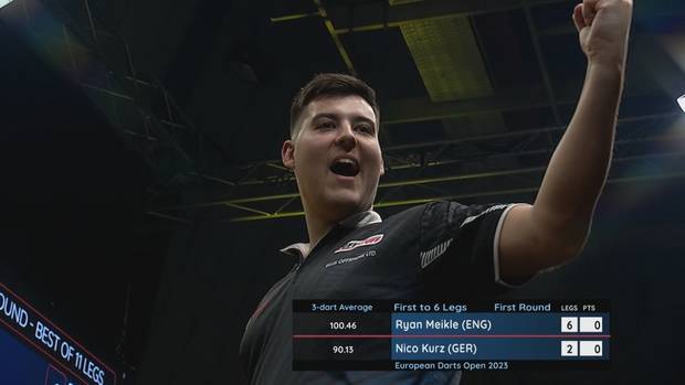 European Darts Open: Ryan Meikle schlägt Nico Kurz mit 6:2