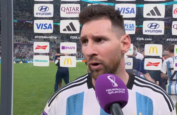 Argentinien-Star Lionel Messi kurz nach dem Elfmeterschießen gegen Niederlande