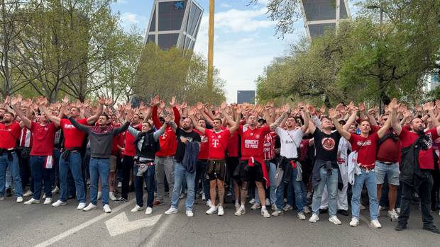 Bayern-Fanmarsch in Madrid