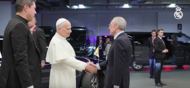 Hier stattet der Papst dem Real-Präsidenten einen Besuch ab