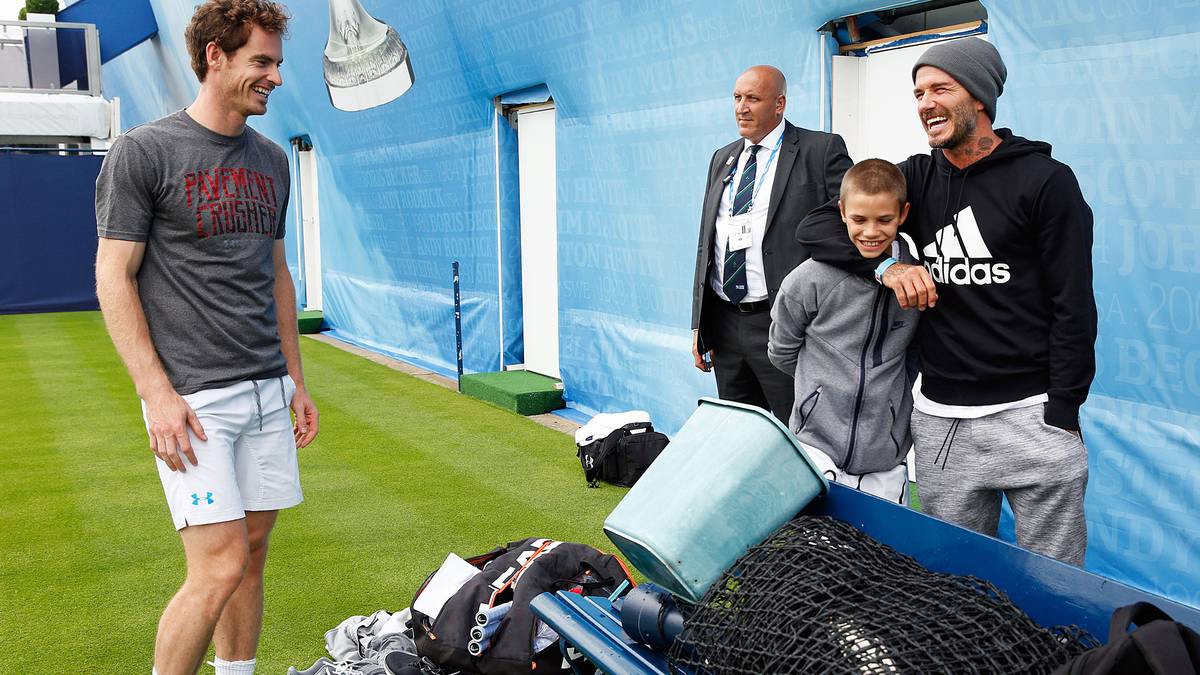 Andy Murray und die Beckhams hatten sichtllich Spaß