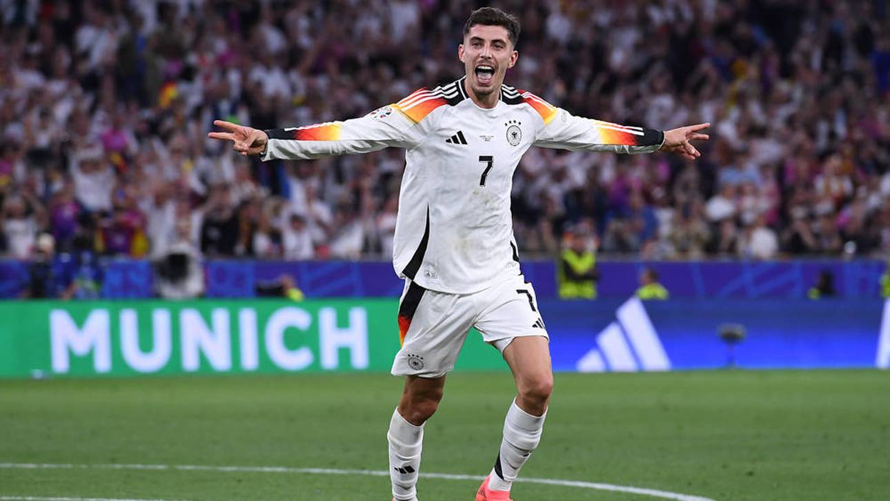 Kai Havertz jubelt über sein 3:0 im Eröffnungsspiel gegen Schottland