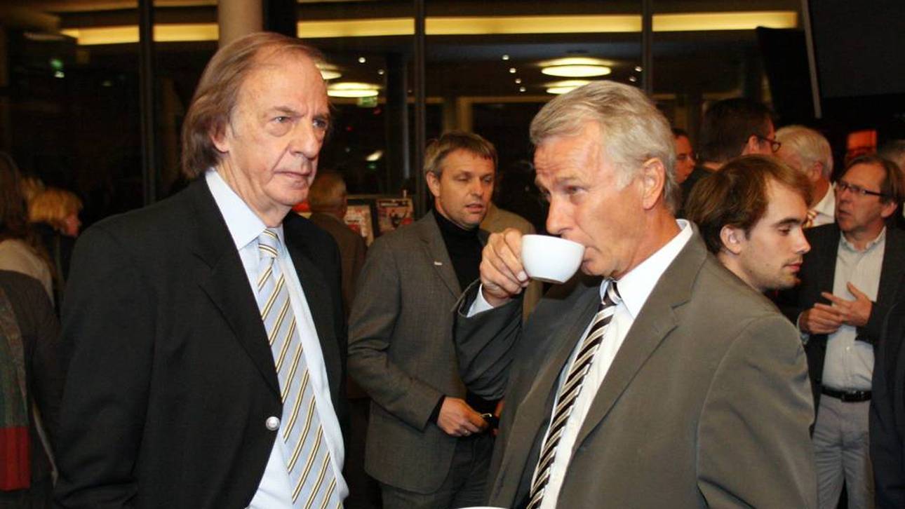 César Luis Menotti und Rainer Bonhof bei einem Empfang der Deutschen Akademie für Fußball-Kultur 2009