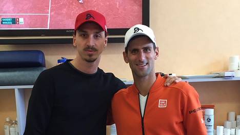 Zlatan Ibrahimovic trifft Novak Djokovic