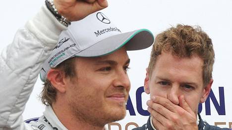 Nico Rosberg (l.) hat in der Formel-1-Wertung 122 Punkte Vorsprung auf Sebastian Vettel