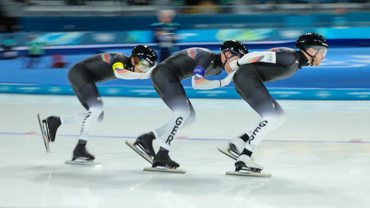Das deutsche Eisschnelllauf-Trio der Männer verpasste das Halbfinale der Verfolgung knapp