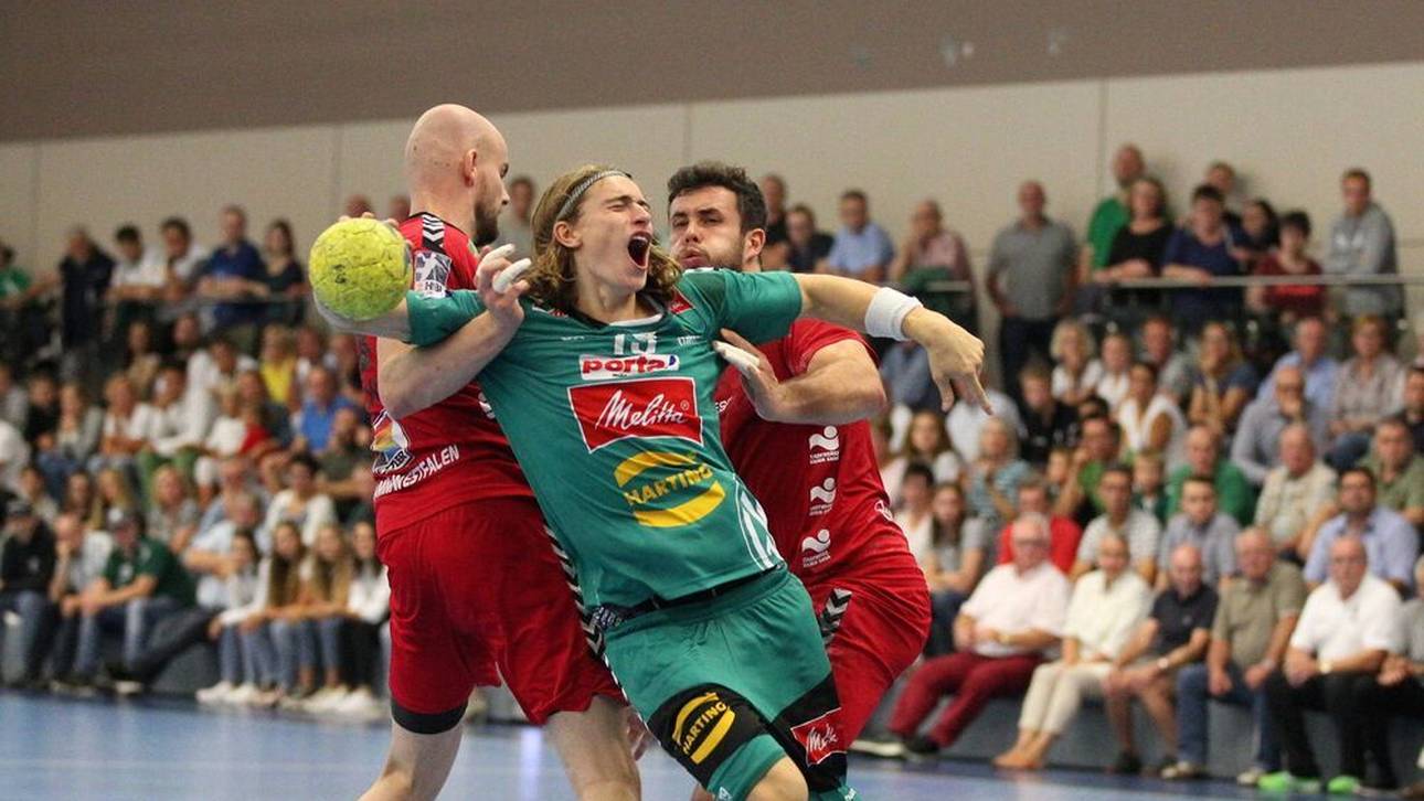 Juri Knorr (M.) spielt auf Vereinsebene für GWD Minden