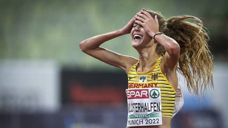 Konstanze Klosterhalfen bei ihrem EM-Sieg 2022 in München