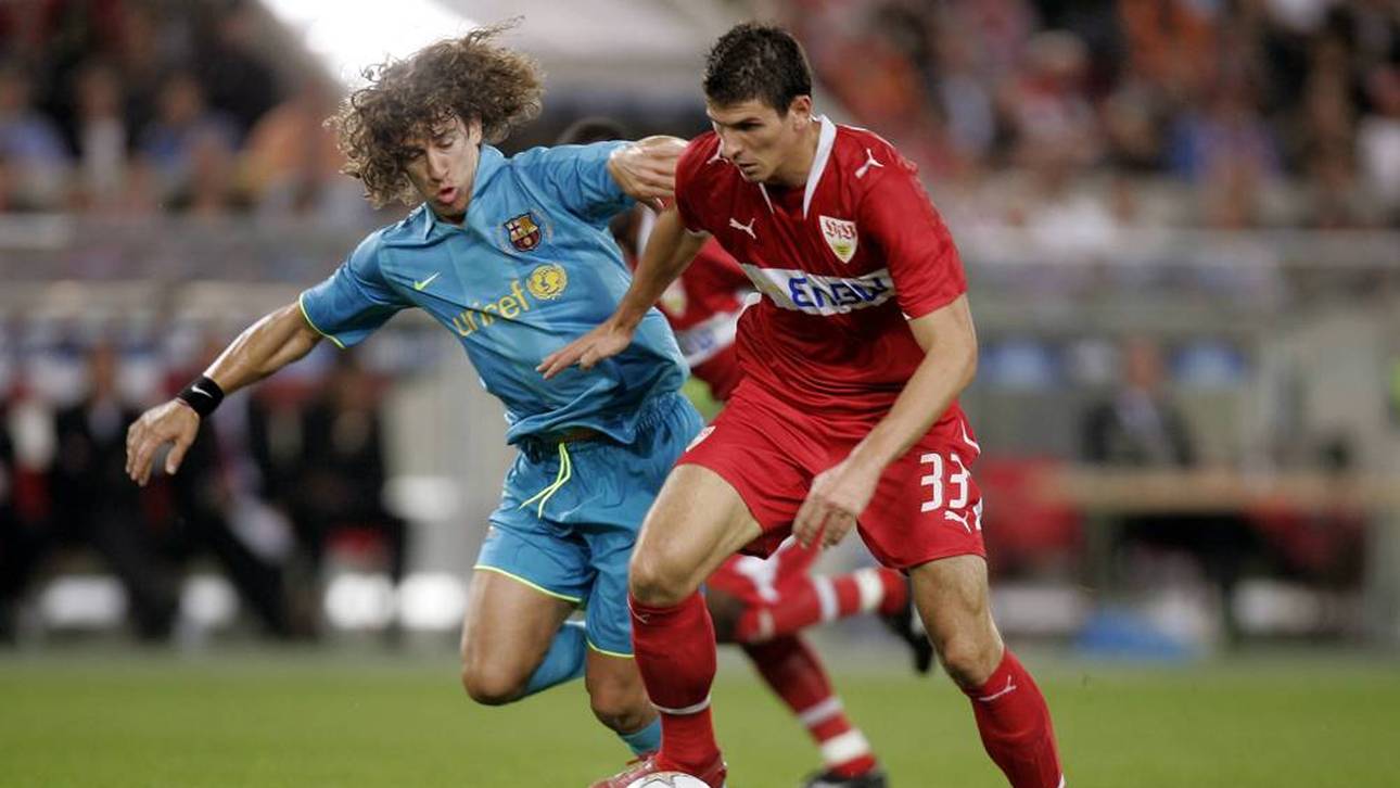 Puyol (l.) gegen Gómez (r.) 2007 in der Champions League 