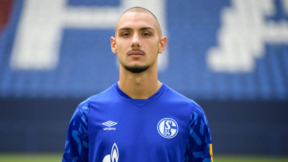 GELSENKIRCHEN, GERMANY - JULY 10: Ahmed Kutucu of FC Schalke 04 poses during the team presentation at Veltins-Arena on July 10, 2019 in Gelsenkirchen, Germany. (Photo by Jörg Schüler/Bongarts/Getty Images)