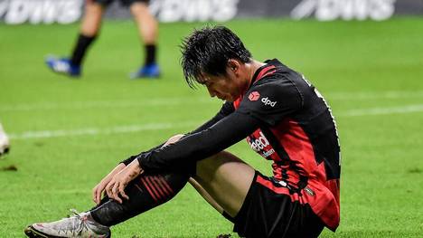 Daichi Kamada ist nach dem 1:1 gegen Werder Bremen enttäuscht