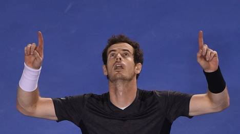 Andy Murray feiert seinen Sieg bei den Australian Open gegen Bernard Tomic
