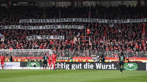 Auch die Fans von Union Berlin reihen sich in die spieltagsweiten Proteste ein