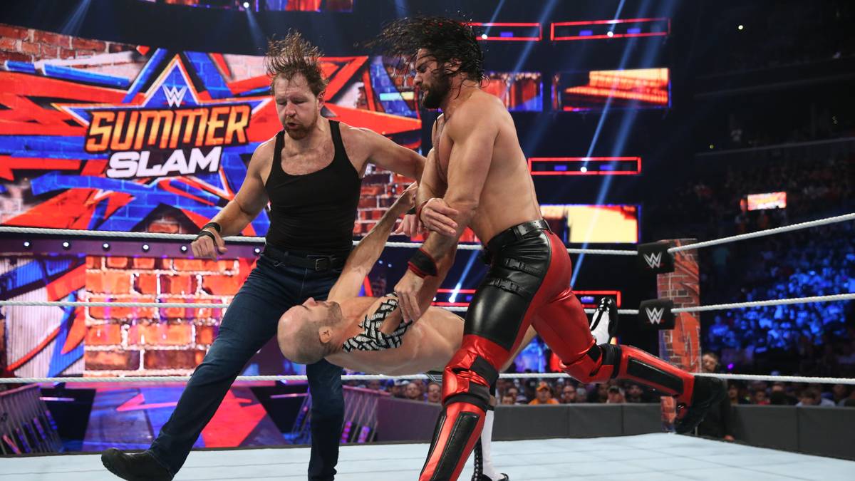 Ihre Gegner: die frisch vereinten Dean Ambrose (l.) und Seth Rollins