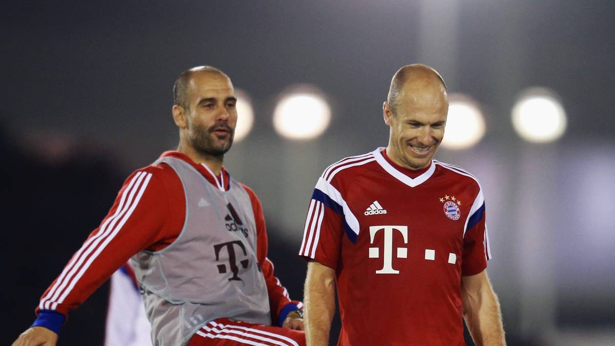 Pep Guardiola Arjen Robben FC Bayern