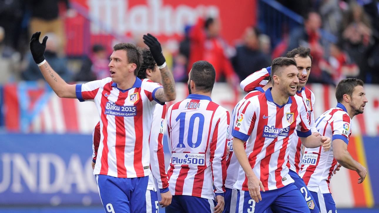 Mario Mandzukic von Atletico Madrid jubelt