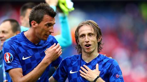 Luka Modric (r.) und Mario Mandzukic (l.) kehren gegen Portugal wohl zurück