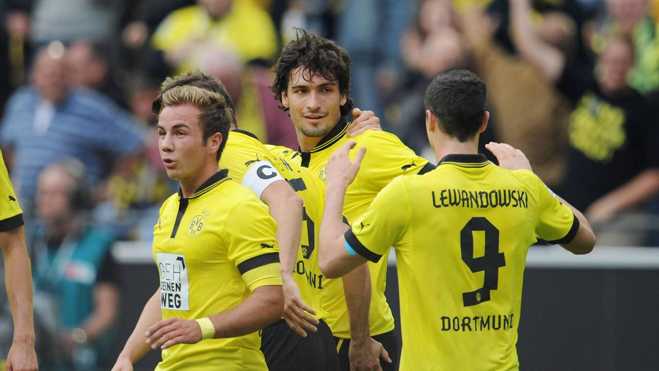 Mario Götze, Mats Hummels und Robert Lewandowski (v.l.) zog es vom FC Bayern zum BVB