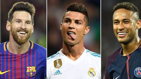 Lionel Messi, Cristiano Ronaldo und Neymar (v.l.) gehören zu den besten Fußballern der Welt