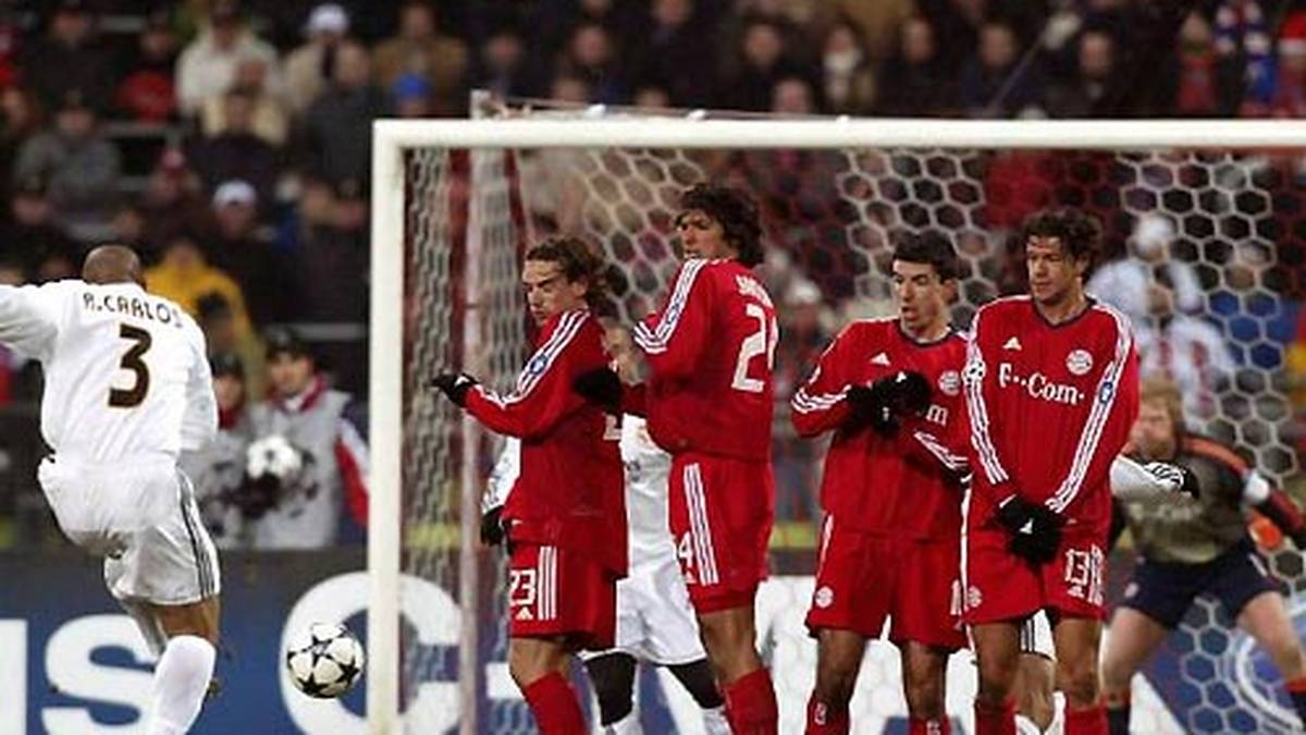 2003: Oliver Kahn lernt die Höhen und Tiefen einer Torhüter-Karriere kennen. Selbst einem Weltstar seines Formats passieren schlimmste Fehlgriffe. Im Champions-League-Achtelfinale gegen Real Madrid lässt der Bayern-Keeper einen scheinbar harmlosen Freistoß von Roberto Carlos aus 30 Metern unter dem Körper durchrutschen