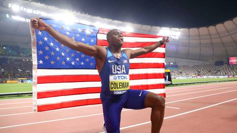 Christian Coleman hat Gold über 100m bei der WM in Doha gewonnen