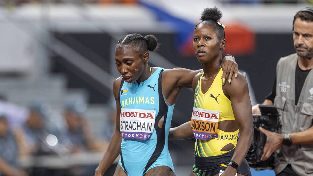 Anthonique Strachan (l.) schied im 200-Meter-Finale nach einem Fehlstart aus