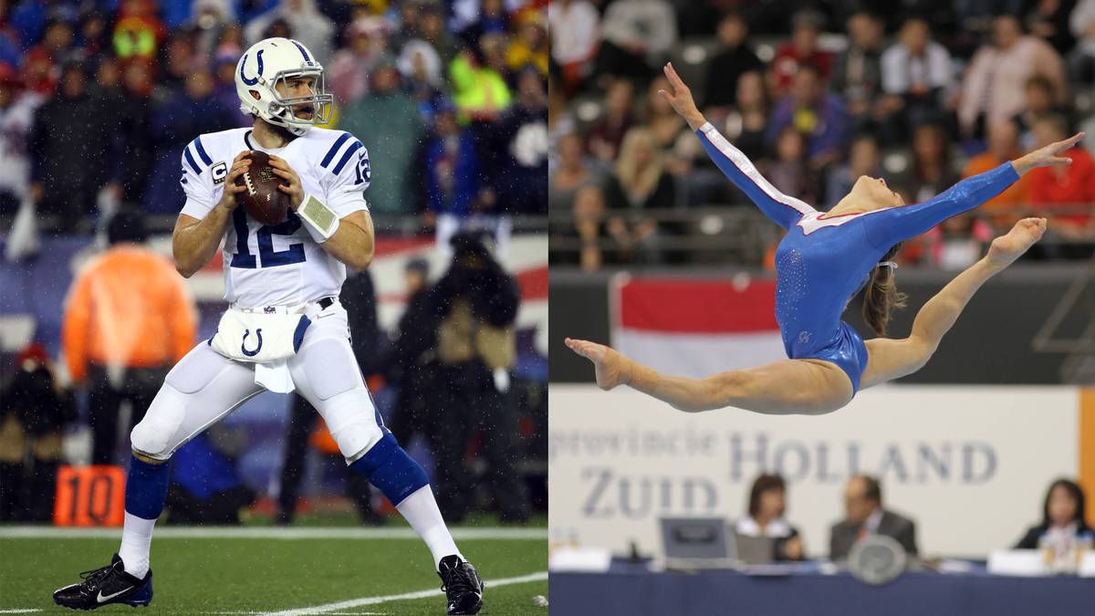 Das Power-Paar der NFL sind zwei Weltklasse-Athleten: Quarterback Andrew Luck, der bis 2019 für die Indianapolis Colts spielte, und Turnerin Nicole Pechanec