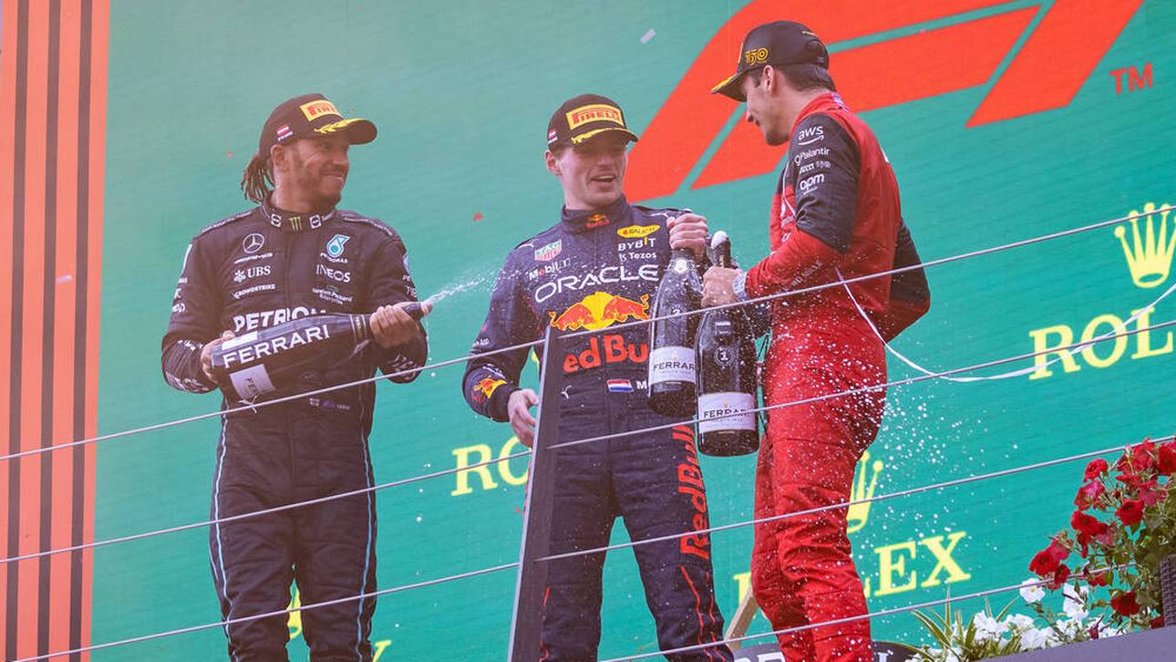 Lewis Hamilton (v.l.), Max Verstappen und Zahlers Leclerc bekamen nach dem Grand Prix in Österreich allesamt Geldstrafen 