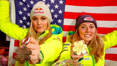 Mikaela Shiffrin (r.) und Lindsey Vonn beim Weltcup-Finale Lindsey Vonn und Mikaela Shiffrin sind die Superstars des Ski-Zirkus. Aber kann Shiffrin die Rekorde ihrer Landsfrau brechen?
