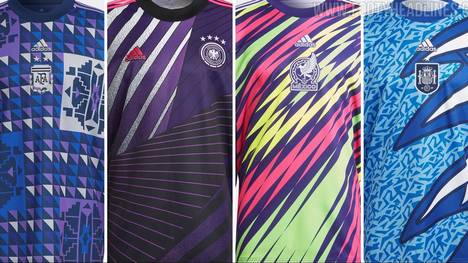 Im Rahmen der World-Cup-Kollektionen hat der deutsche Hersteller Adidas für die Torwarttrikots sich von den wilden Designs der Neunziger inspirieren lassen.