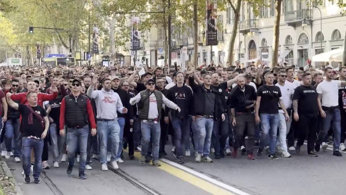 Große Party in Turin! VfB-Fans mit Mega-Fanmarsch