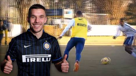 Lukas Podolski im Training bei Inter Mailand