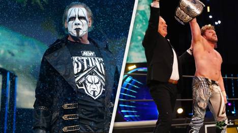 Bei AEW Dynamite debütierte Sting (l.), Don Callis (M.) verhalf Kenny Omega zum Titel