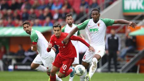 Philippe Coutinho und der FC Bayern spielten im Hinspiel in Augsburg nur unentschieden