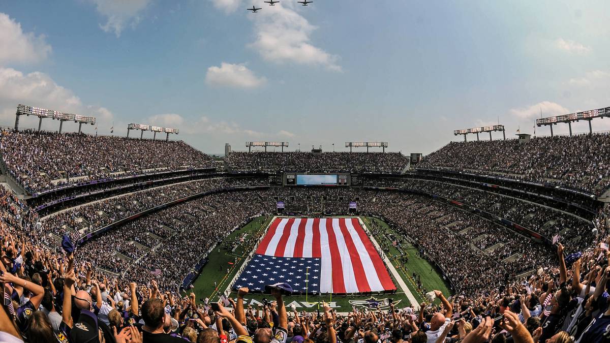 PLATZ 1: National Football League (NFL), Sport: American Football, Land: USA, Saison: 2015, Teams: 32, Spiele: 256, Zuschauer total: 17.510.312, Zuschauer im Durchschnitt: 68.400