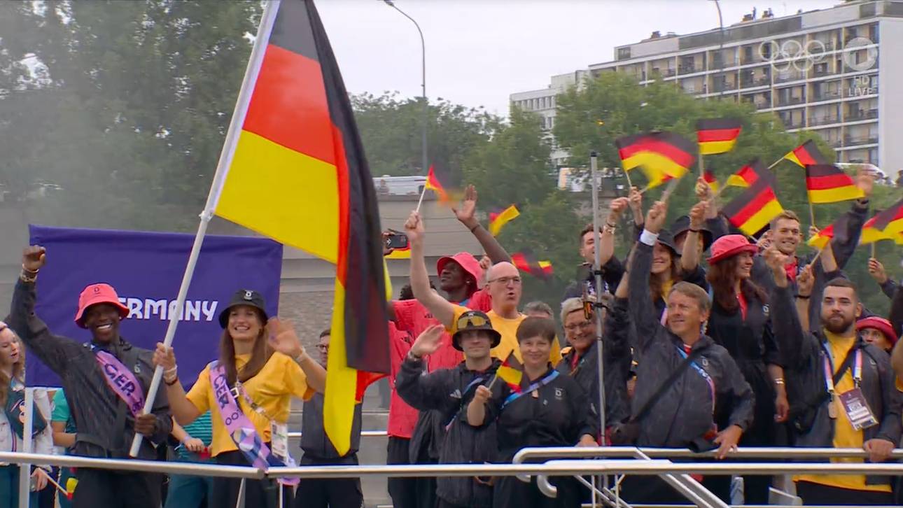 Das deutsche Team bei der Eröffnungsfeier