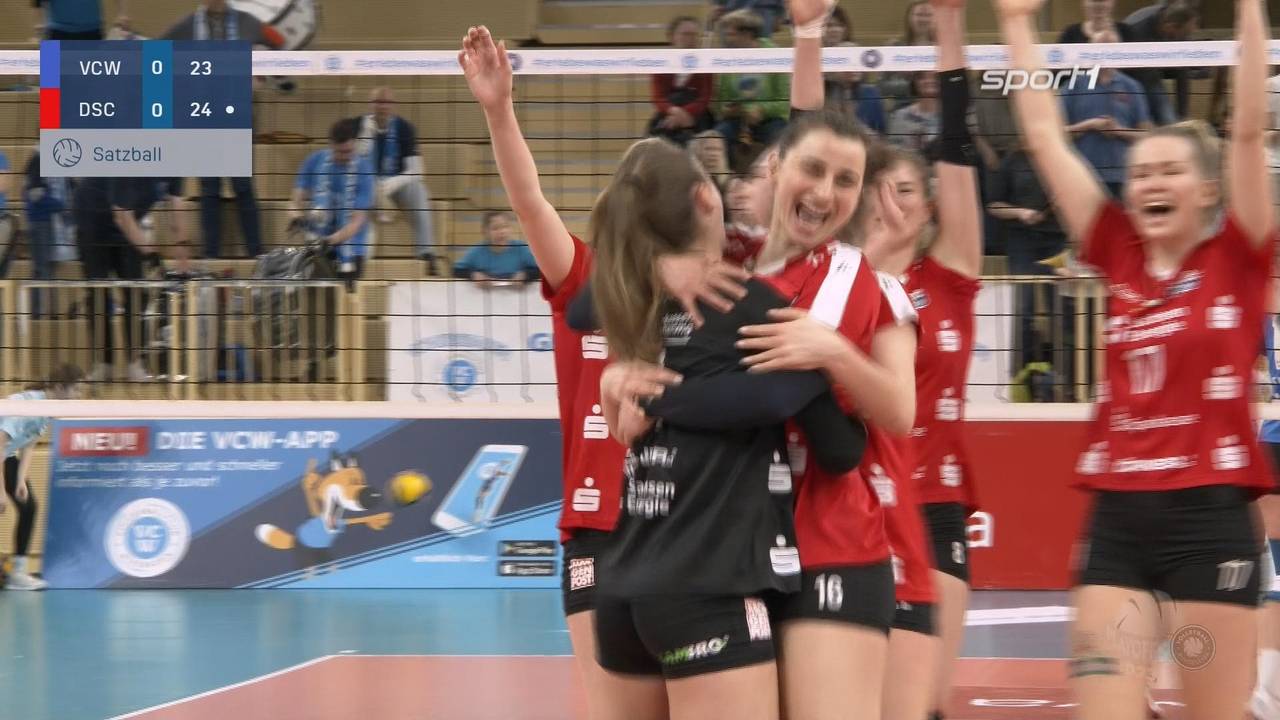 Volleyball: Dresdner SC gewinnt erstes Playoff-Viertelfinale beim VC Wiesbaden