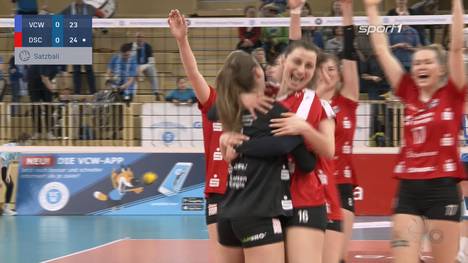 Im ersten Viertelfinal-Spiel behält der Dresdner SC beim VC Wiesbaden mit 3:0 in Sätzen die Oberhand. Dennoch liefern sich beide Teams einen spannenden Playoff-Fight.