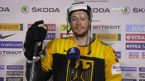 Tom Kühnhackl ist zufrieden mit dem deutschen Auftaktsieg, sieht aber noch Verbesserungspotenzial in Unterzahl. Das Interview direkt nach dem 9:4 gegen Italien.