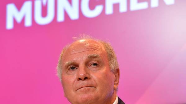 MUNICH, GERMANY - AUGUST 30: Uli Hoeness, President of FC Bayern Muenchen, looks on during a press conference following the announcement that he won't be running for the presidency on the annual general assembly at Allianz Arena on August 30, 2019 in Munich, Germany. FC Bayern Muenchen announced on Thursday, August 30, 2019, that Herbert Hainer, former CEO of Adidas, will run for the presidency on the annual general assembly, held on November 15, 2019. (Photo by Hannes Magerstaedt/Bongarts/Getty Images)