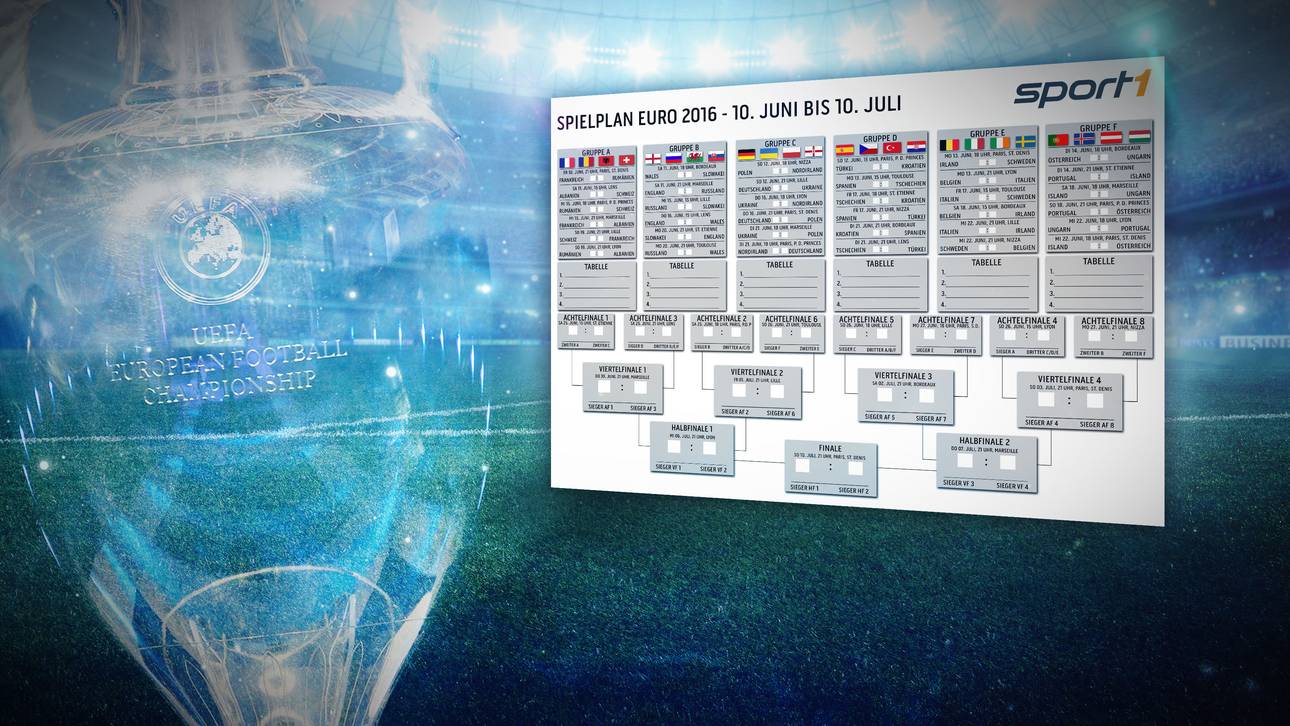Fußball-EM 2016: aktueller Spielplan zum Ausdrucken