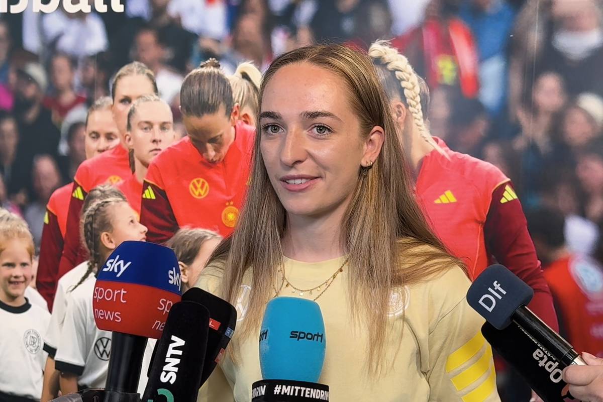 DFB-Verteidigerin Sophia Kleinherne freut sich über die Euphorie über den bisherigen Erfolg in der EM.