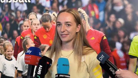DFB-Verteidigerin Sophia Kleinherne freut sich über die Euphorie über den bisherigen Erfolg in der EM.