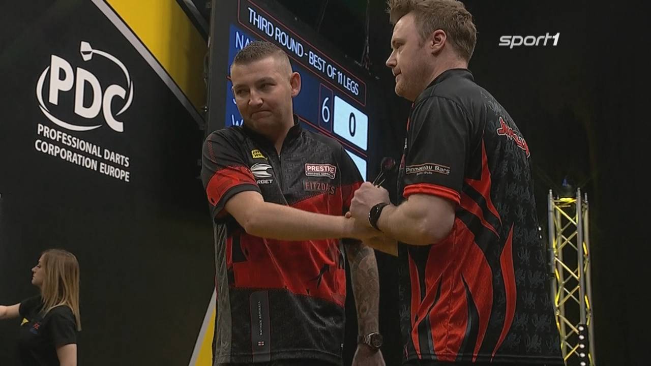 German Darts Grand Prix: Nathan Aspinall besiegt Jim Williams mit 6:3