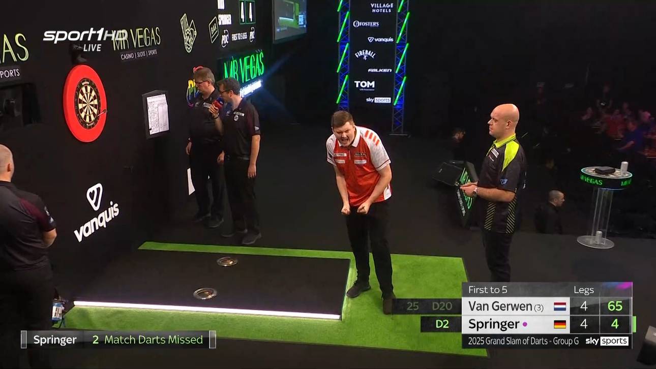 Niko Springer schlug nach Gary Anderson auch noch Michael van Gerwen beim Grand Slam