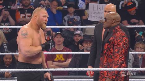 Brock Lesnar wählt bei WWE RAW nach seinem Royal-Rumble-Sieg Roman Reigns als WrestleMania-Gegner - aber auch gegen WWE-Champion Bobby Lashley kriegt er noch eine Titelchance.